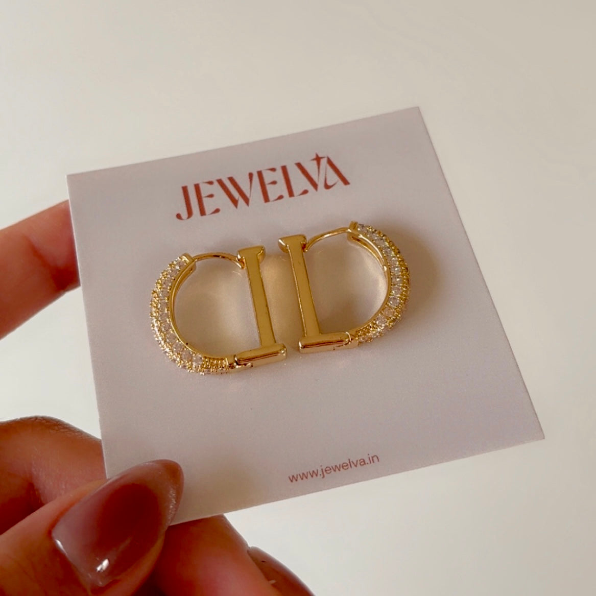 Sparkle half-circle Hoops