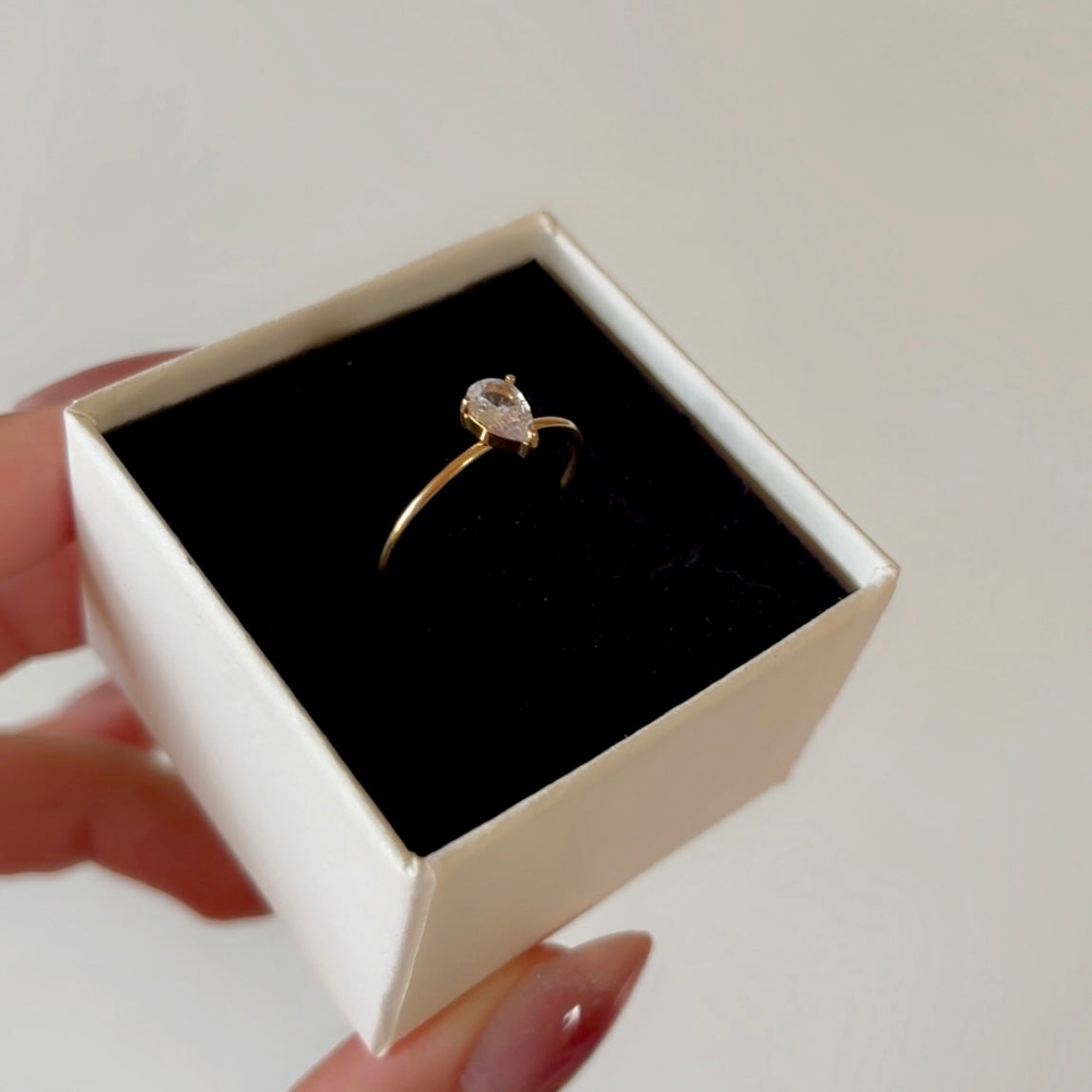 Tear Drop Adjustable Ring (waterproof, daily-wear)