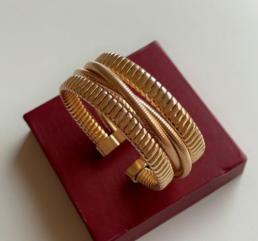 Statement layered Adjustable Bangle Bracelet