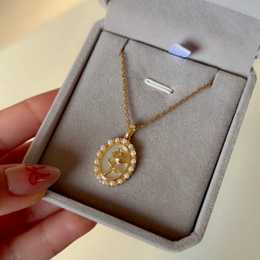 Golden Rose Necklace