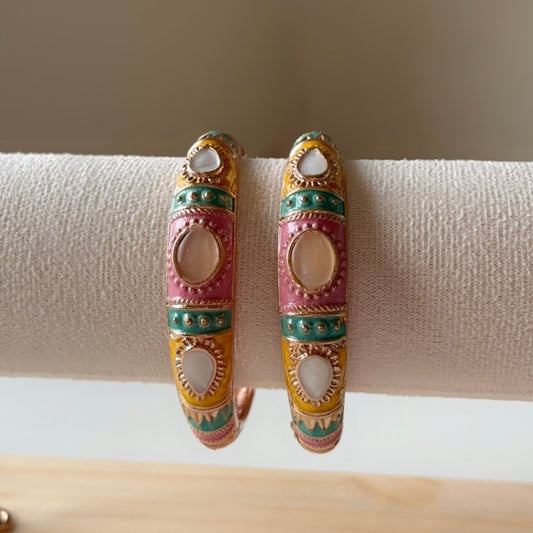 Desi Pastel mix bangles (set of 2) slim-medium wrist
