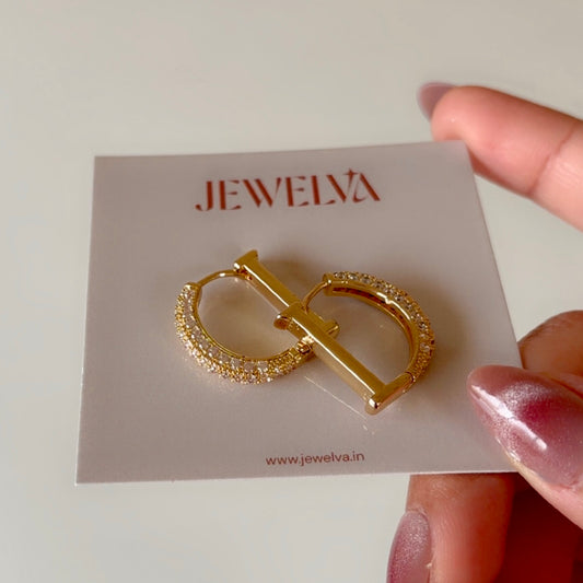 Sparkle half-circle Hoops