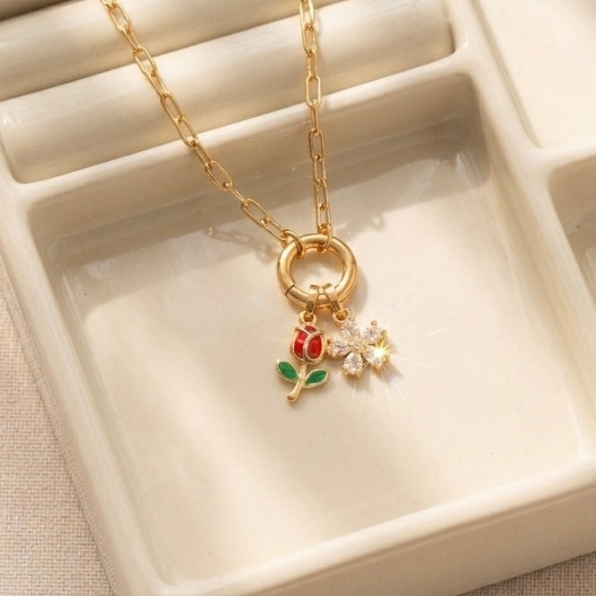 Princess Red Tulip Necklace