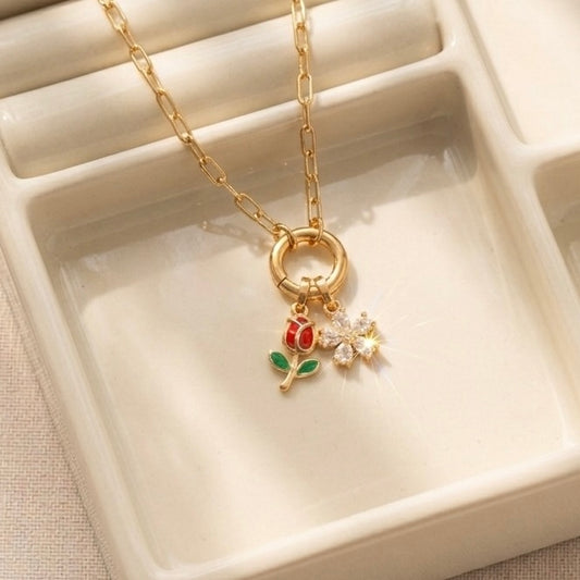 Princess Red Tulip Necklace