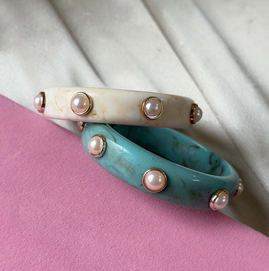 Mermaid Pearly Spell Bangles (set of 2)