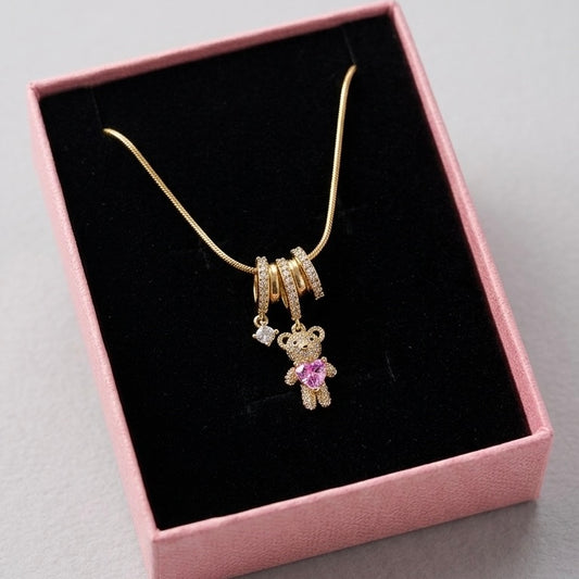Teddy Charm Pendant Necklace