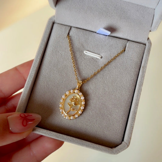 Golden Rose Necklace