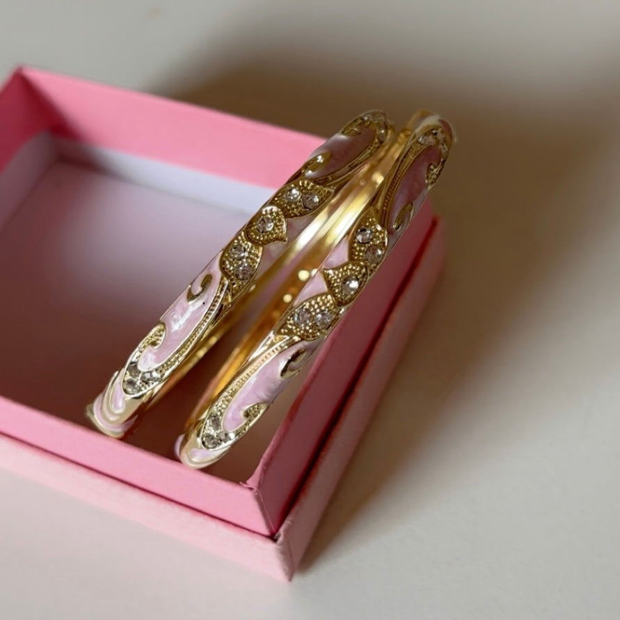 Lavender Heritage Bangle Set (2) Standard Size (thin-medium wrist)