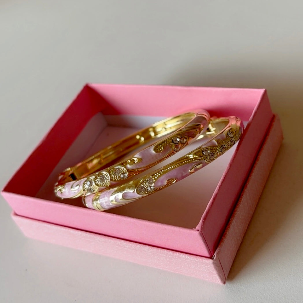 Lavender Heritage Bangle Set (2) Standard Size (thin-medium wrist)