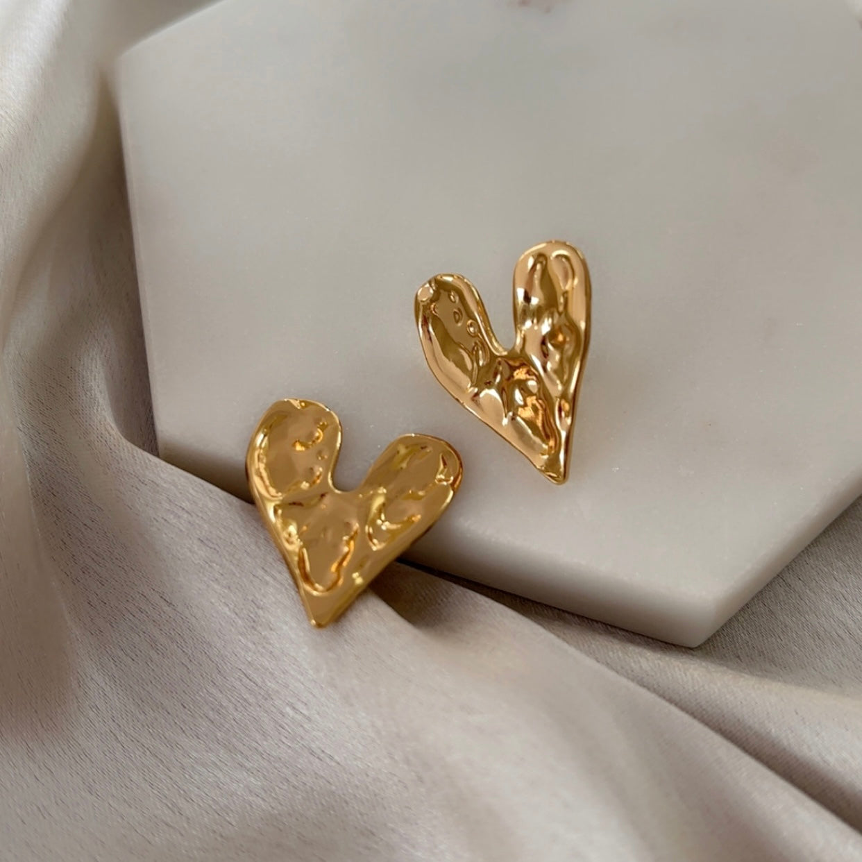 Crushed Heart Earrings