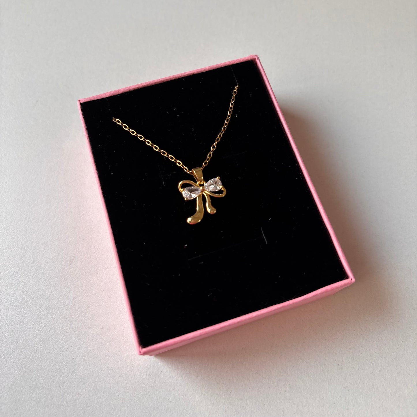 Diamond Bow Pendant Necklace
