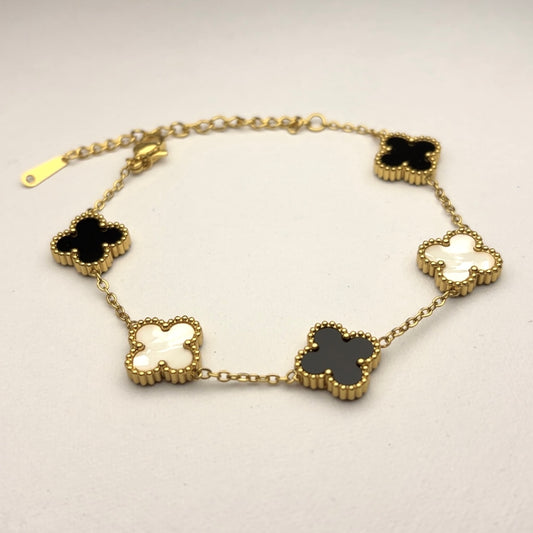 Black&White Clover Bracelet