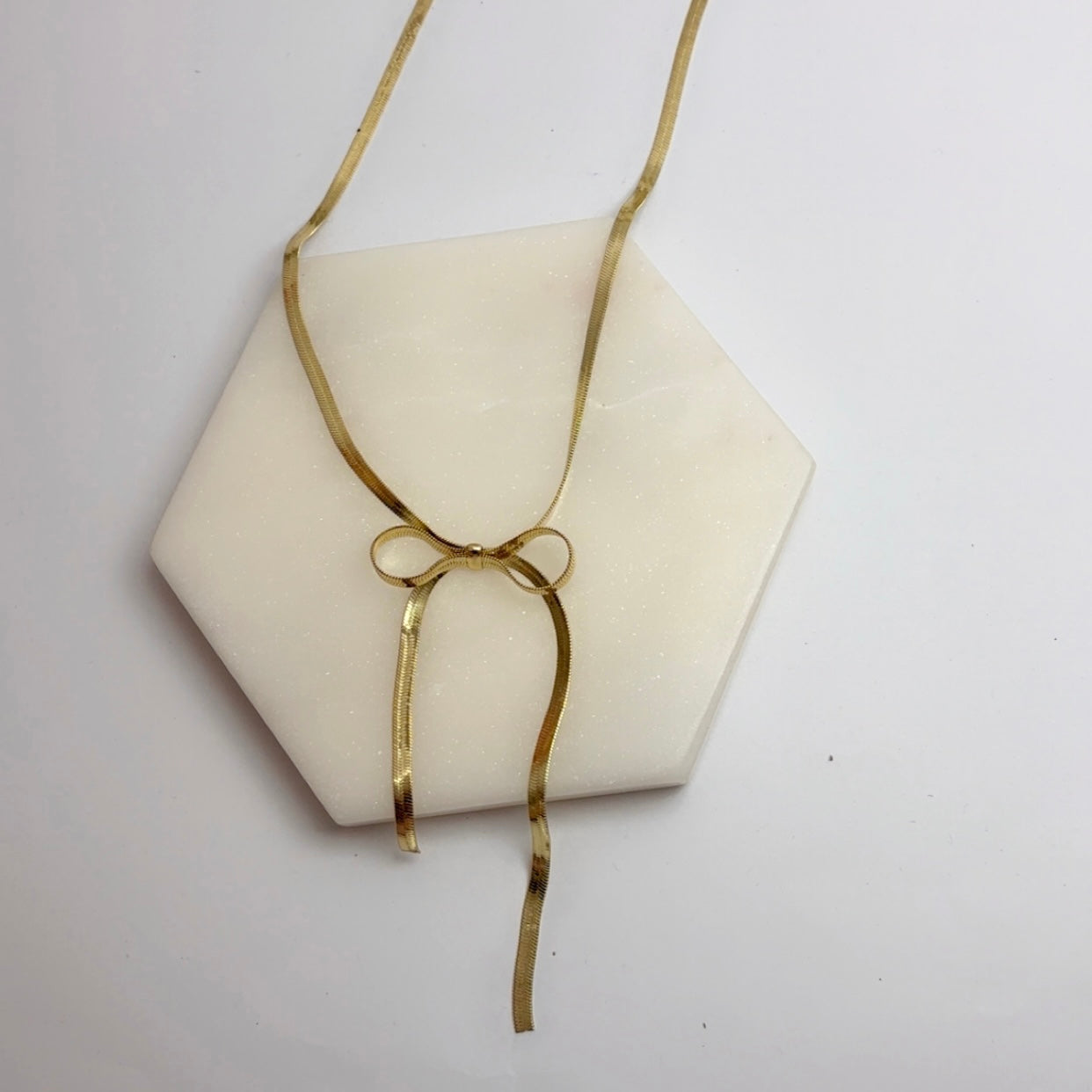 Bow Tie Chain and Earrings Combo