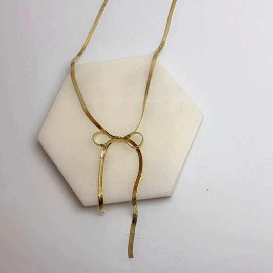 Bow Tie Chain and Earrings Combo