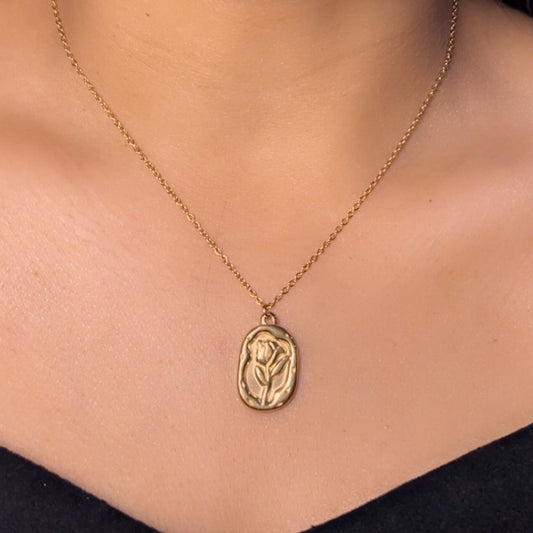 Gold Rose Necklace