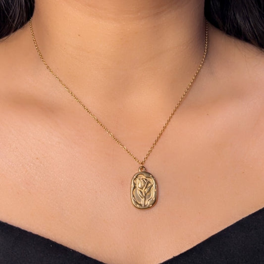 Gold Rose Necklace
