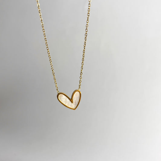 White Heart Necklace