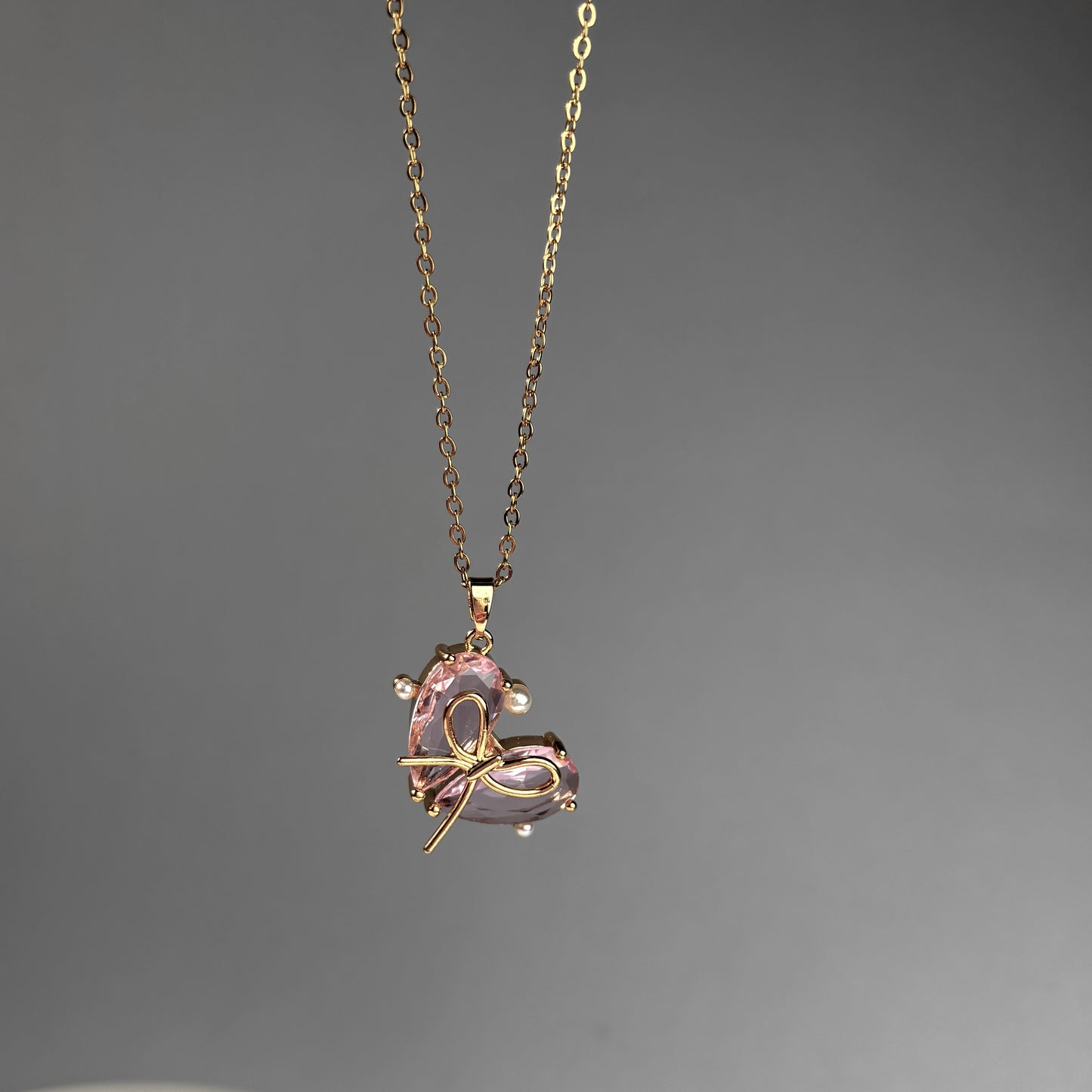 Blushy Bow Necklace